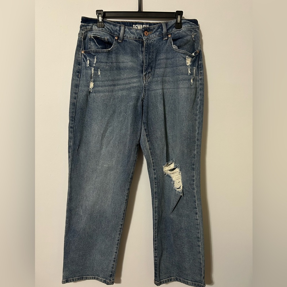 Rewash Boyfriend Jeans - Distressed Blue